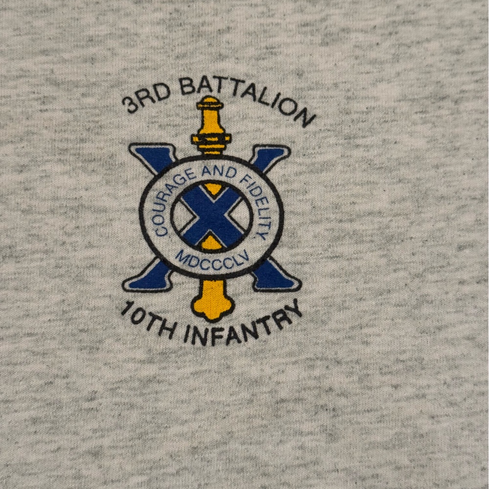 Vintage Gray Crew Neck Men’s 3RD BATTALION 10TH INFANTRY Shirt (single stitch)
